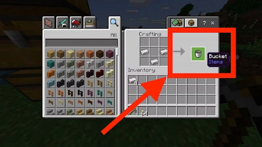 Arrange the Materials in the Crafting Table