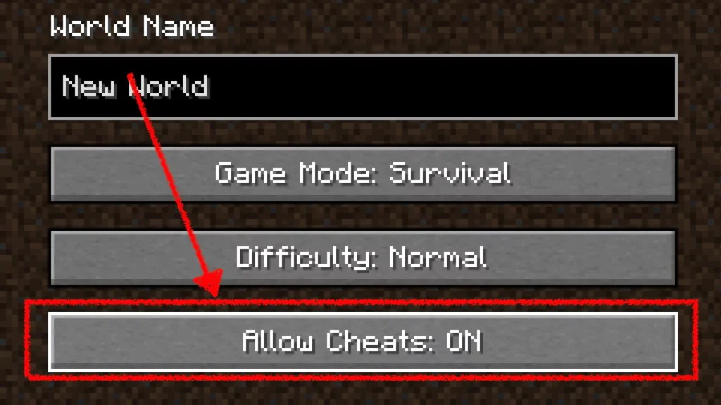 Enable Cheats in Minecraft